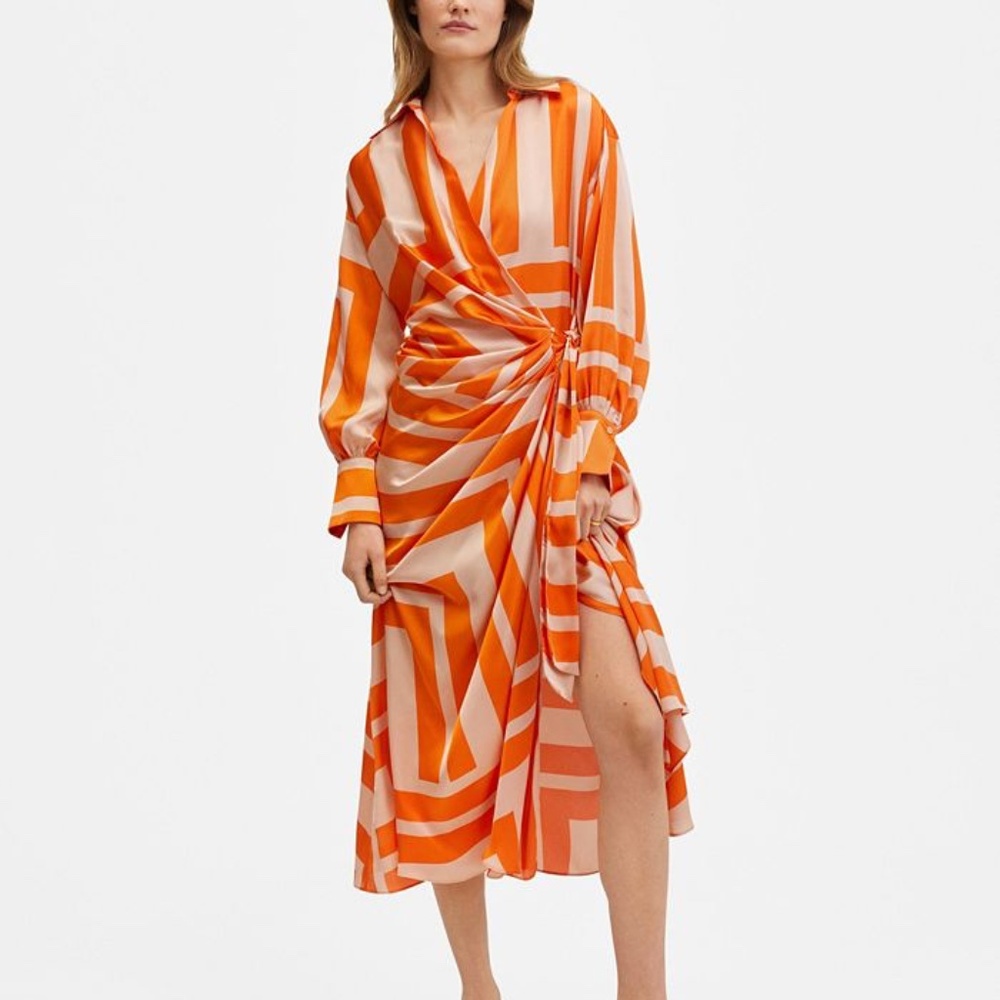 MANGO Oversized Striped Dress - Size US 4